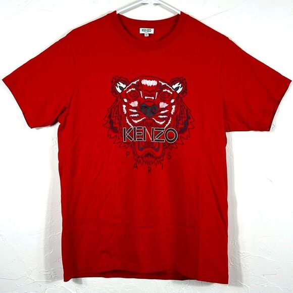 🔥🔥 Kenzo Paris Red Tiger Printed Designer T Shirt Sz Medium - RARE - PERFECT - Picture 1 of 7